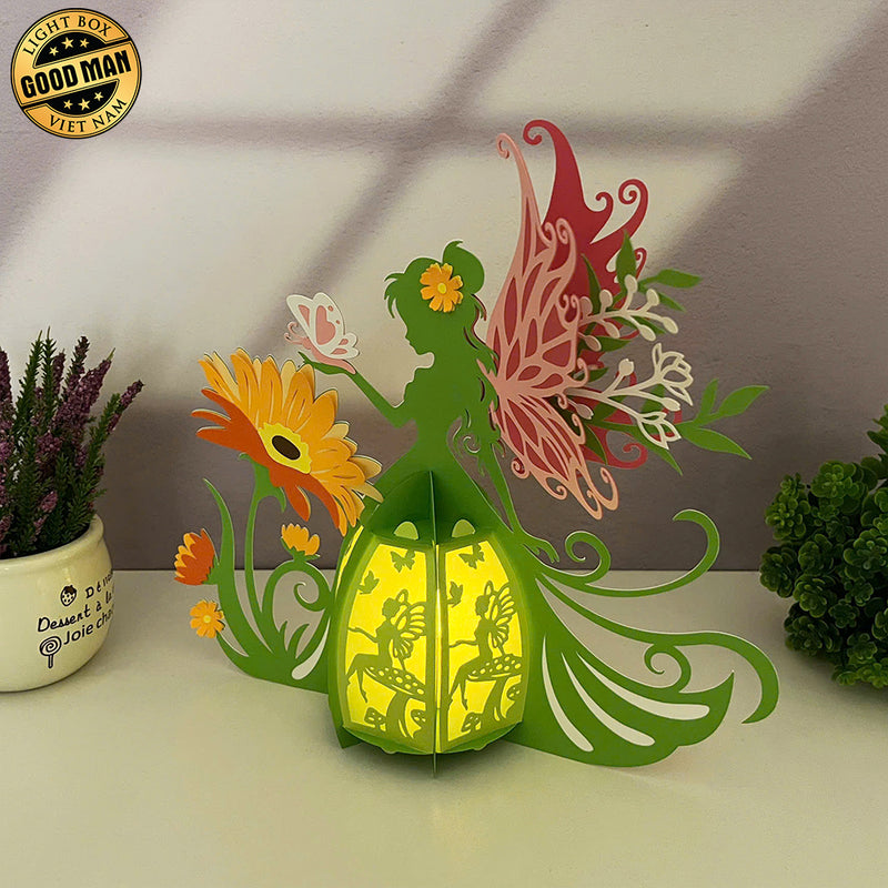Spring Fairy - 3D Four Season Fairy Lantern File - Cricut File 1 - LightBoxGoodMan