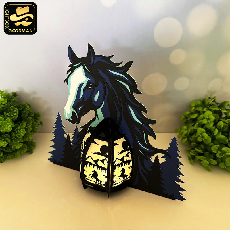 Horse 2 - 3D Animal Lantern File - Cricut File 1 - LightBoxGoodMan
