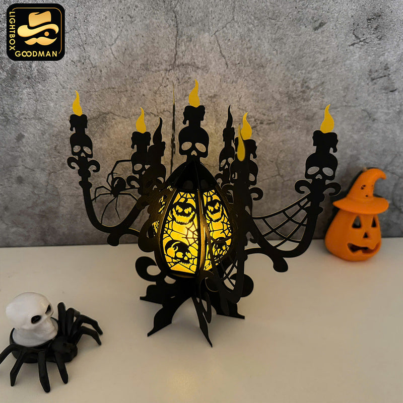 Halloween Candelabra - 3D Halloween Candles Lantern File - Cricut File - LightBoxGoodMan