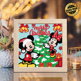 Mickey Couple Xmas – Paper Cut Light Box File - Cricut File - 8x8" - LightBoxGoodMan