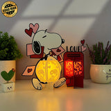 Snoopy Valentine - 3D Love Lantern File - Cricut File 1 - LightBoxGoodMan