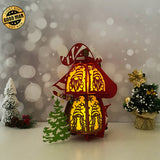 Mushroom Xmas - 3D Christmas Lantern File - Cricut File 3 - LightBoxGoodMan