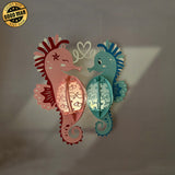 Seahorse Couple - 3D Love Lantern File - Cricut File 1 - LightBoxGoodMan