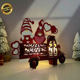 Gnome Truck Valentine - 3D Love Lantern File - Cricut File 1 - LightBoxGoodMan