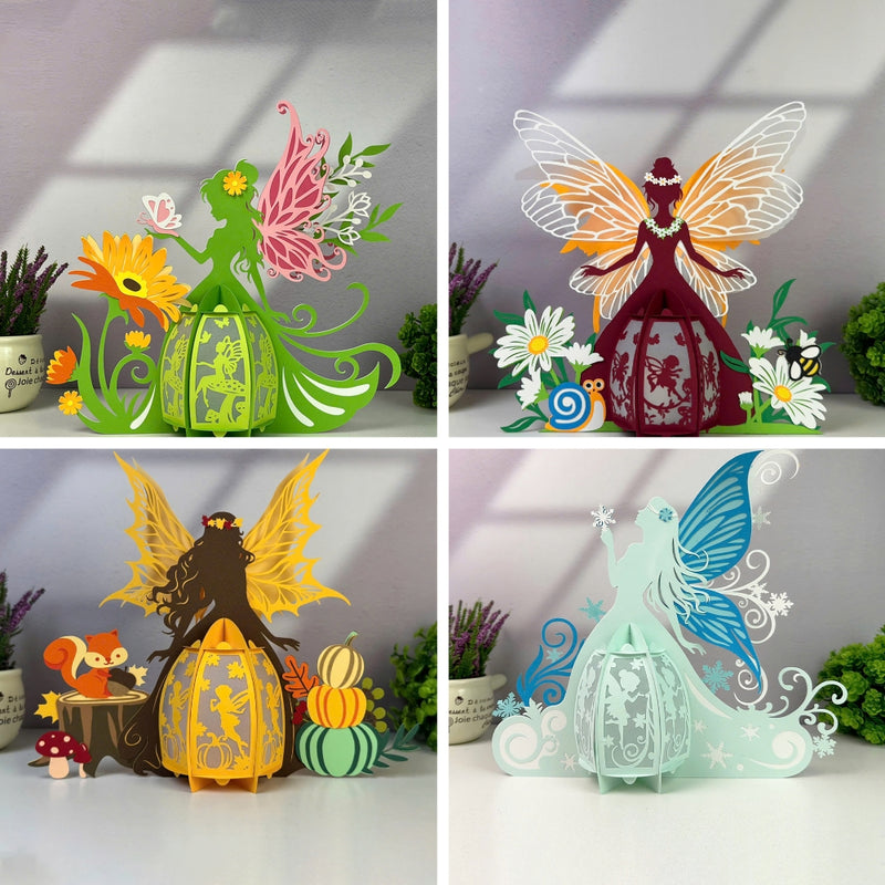 Pack 4 Different Fairy Lantern - 3D Four Season Fairy Lantern File - Cricut File - LightBoxGoodMan