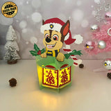 Xmas Chase - Christmas Themed 3D Paw Patrol Lantern File - Cricut File 1 - LightBoxGoodMan