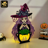 Witch - 3D Witch Papercut Light Box File - Cricut File 1 - LightBoxGoodMan