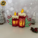 Gnome Christmas - 3D Christmas Candles Lantern File - Cricut File 1 - LightBoxGoodMan