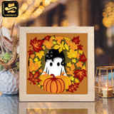 Autumn Ghost – Paper Cut Light Box File - Cricut File 2 - 8x8 inches - LightBoxGoodMan