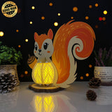 Squirrel - 3D Squirrel Lantern File - 10.5x7.9" - Cricut File - LightBoxGoodMan - LightboxGoodman