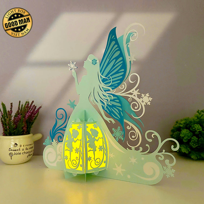 Winter Fairy - 3D Four Season Fairy Lantern File - Cricut File 1 - LightBoxGoodMan