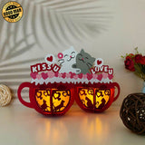 Cat Couple Cup - 3D Love Lantern File - Cricut File 1 - LightBoxGoodMan