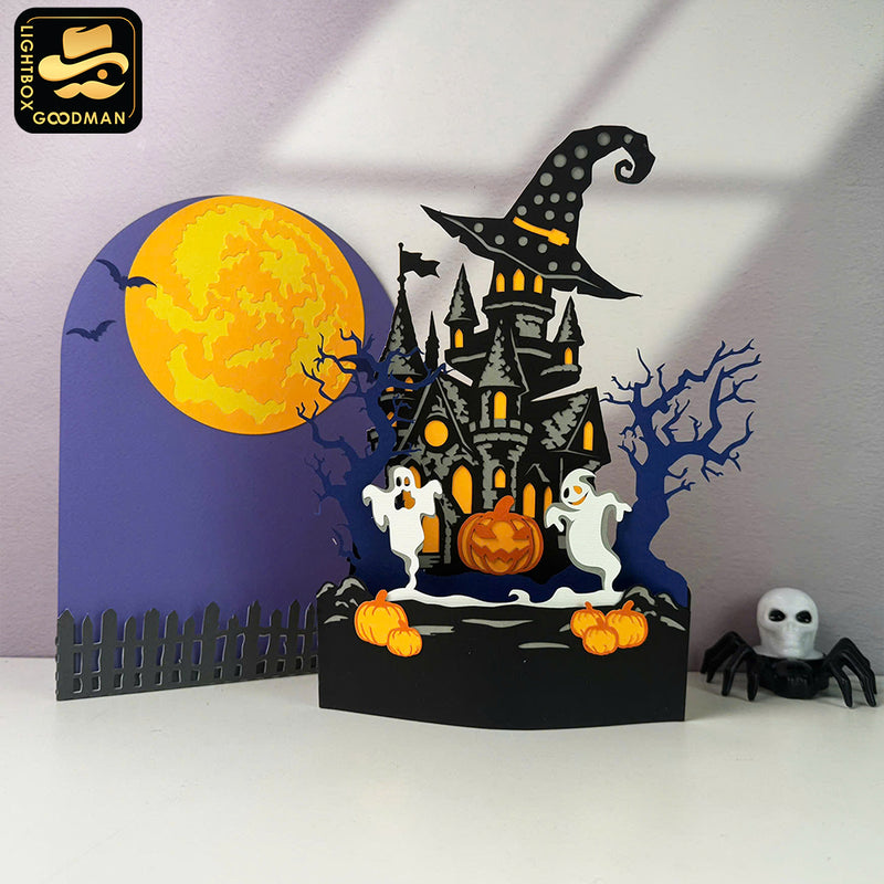 Haunted House 2 - 3D Pop-up Halloween Card File - Cricut File 1 - LightBoxGoodMan