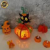 Pumpkin Cat - Halloween Themed 3D Lantern File - Cricut File 1 - LightBoxGoodMan