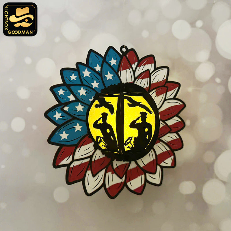 America Sunflower - 3D America Sunflower Lantern File - Cricut File - LightBoxGoodMan