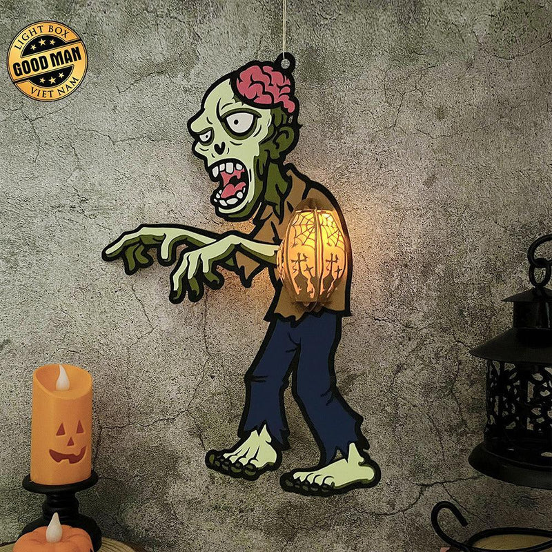Creepy Zombie - 3D Zombie Lantern File - Cricut File 1 - LightBoxGoodMan