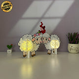 Sheep Couple - 3D Love Lantern File - Cricut File 1 - LightBoxGoodMan