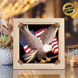 Eagle American Flag 4 – Paper Cut Light Box File - Cricut File - 8x8 inches - LightBoxGoodMan