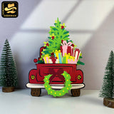 Truck Christmas - 3D Christmas Pop-up Card File - Cricut File 2 - LightBoxGoodMan