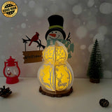 Snowman Xmas 3 - 3D Christmas Lantern File - Cricut File 2 - LightBoxGoodMan