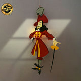 Captain James Hook - Wonderland Themed 3D Lantern File - Cricut File 1 - LightBoxGoodMan