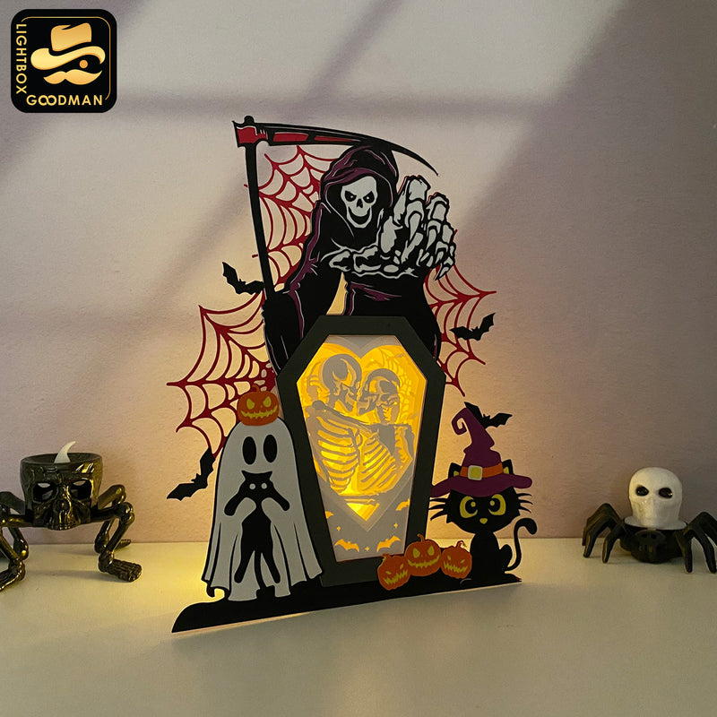 Skeletons - 3D Death Papercut Light Box File - Cricut File 1 - LightBoxGoodMan