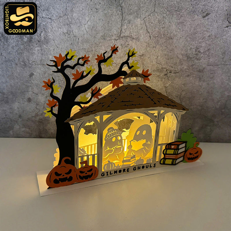 Gilmore Ghouls - 3D Halloween Pop-up Half Circle - Cricut File 1 - LightBoxGoodMan