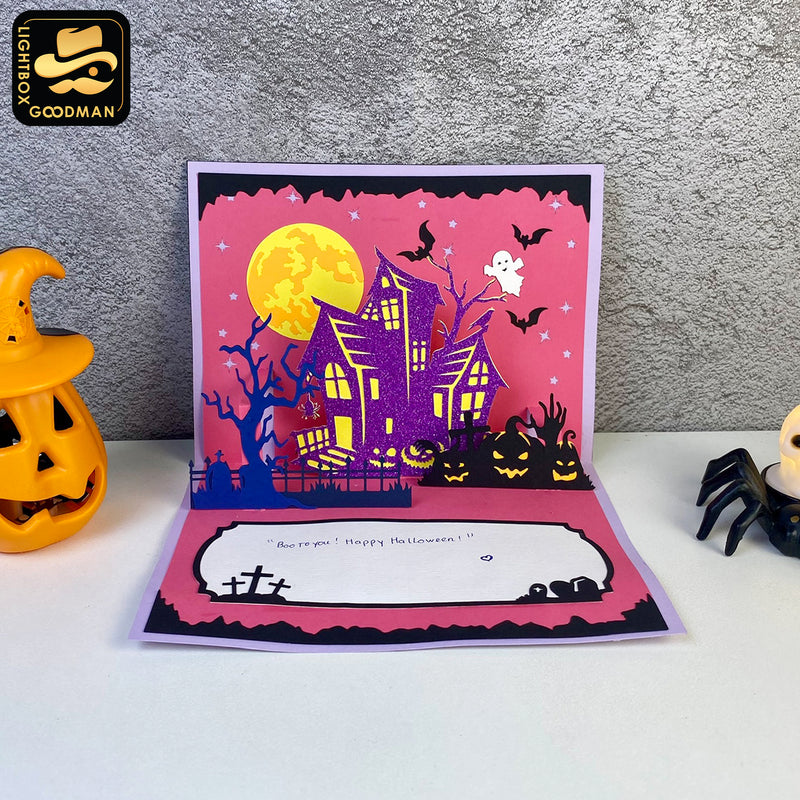 Halloween Shaker Card - 3D Halloween Shaker Card File - Cricut File 1 - LightBoxGoodMan