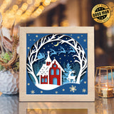 Christmas In The Forest – Paper Cut Light Box File - Cricut File - 8x8 inches - LightBoxGoodMan