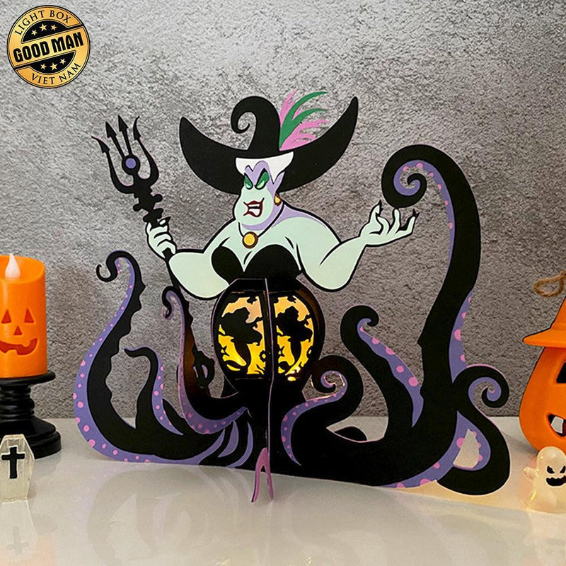 Ursula - Halloween Themed 3D Lantern File - Cricut File 1 - LightBoxGoodMan