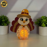 Turkey - Thanksgiving Themed 3D Lantern File - Cricut File 2 - LightBoxGoodMan