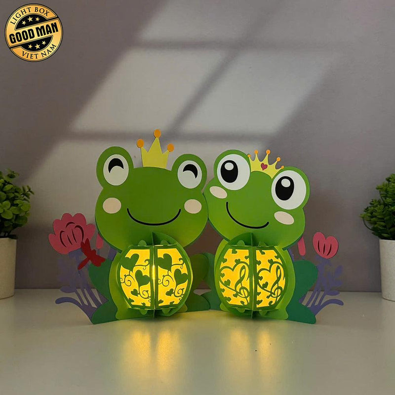 Frog Couple - 3D Love Lantern File - Cricut File 1 - LightBoxGoodMan