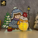 Winter Girl - 3D Christmas Lantern File - Cricut File 3 - LightBoxGoodMan
