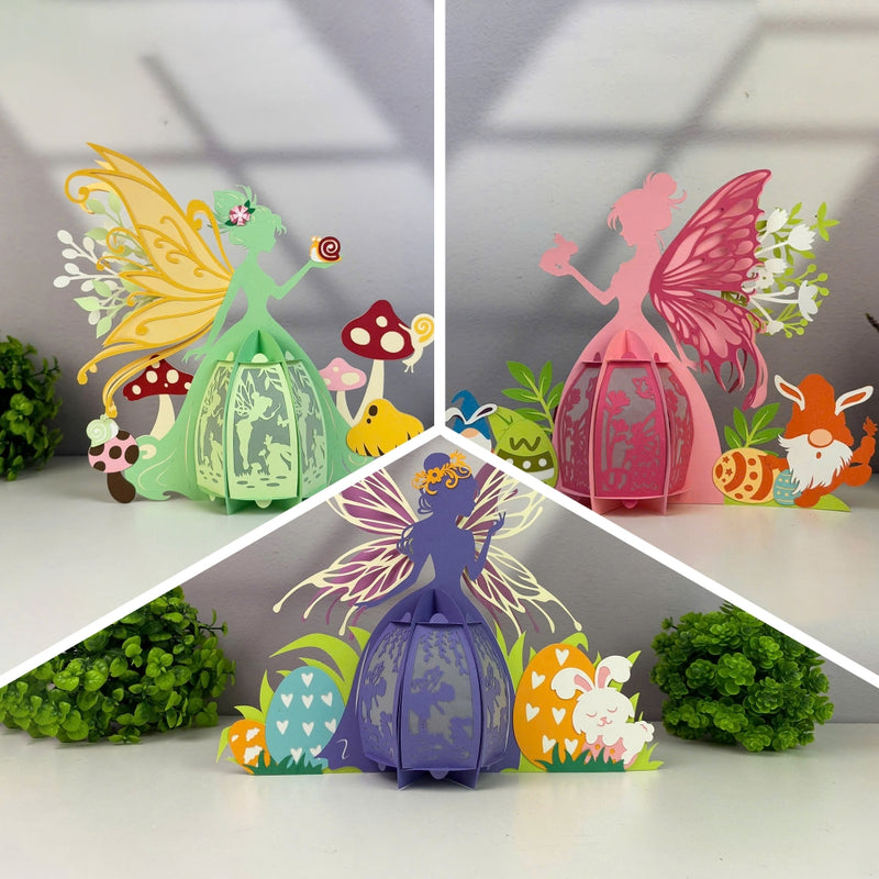 Pack 3 Different Fairy Easter - 3D Easter Fairy Lantern File - Cricut File - LightBoxGoodMan
