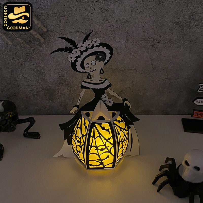 Spooky Girl 3 - 3D Spooky Lantern File - Cricut File - LightBoxGoodMan