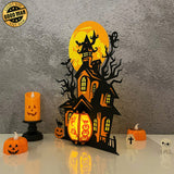 Haunted House - Halloween Themed 3D Lantern File - Cricut File 1 - LightBoxGoodMan