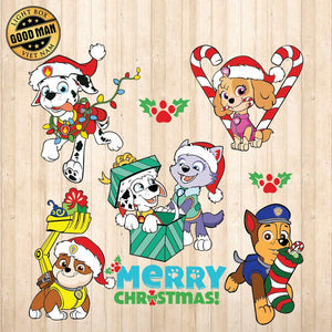 Paw Patrol Xmas - Cricut File - Svg, Png, Dxf, Eps - LightBoxGoodMan