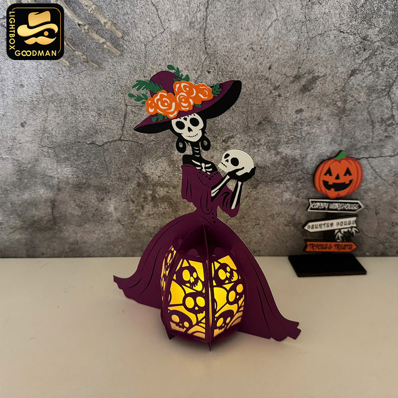 Spooky Girl 2 - 3D Spooky Lantern File - Cricut File - LightBoxGoodMan