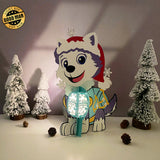 Xmas Everest - Christmas Themed 3D Paw Patrol Lantern File - Cricut File 1 - LightBoxGoodMan