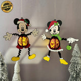 Pack 2 Mickey Minnie Xmas Hanging - 3D Christmas Lantern File - Cricut File - LightBoxGoodMan