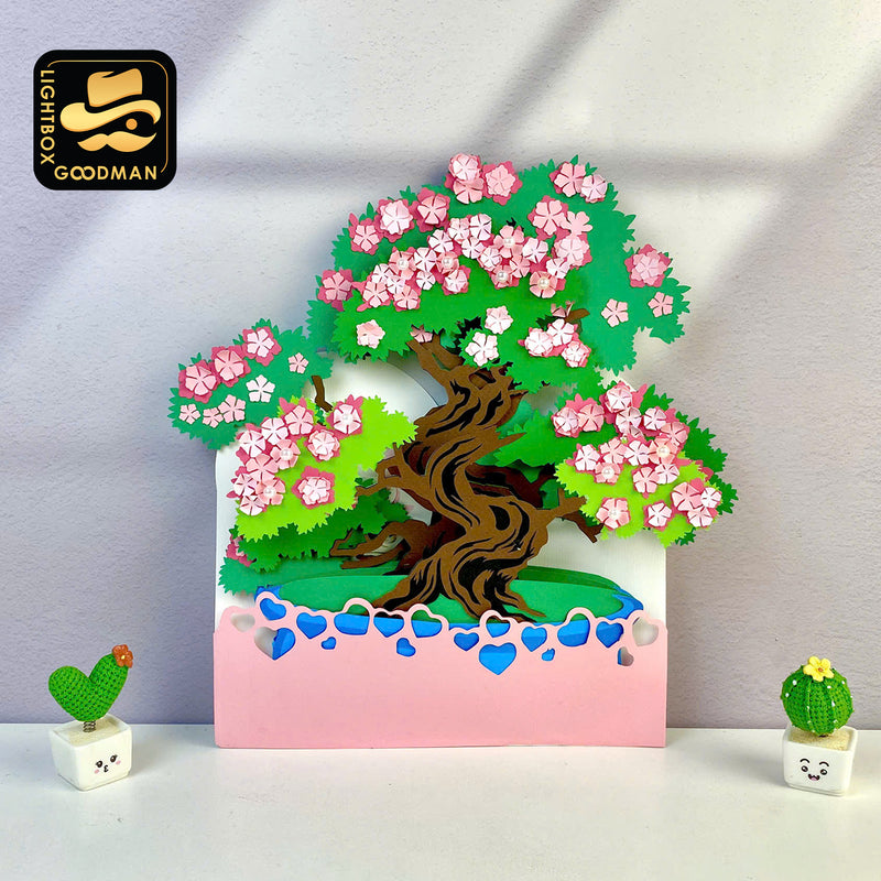Bonsai Plant Pot - 3D Bonsai Plant Pot Pop-up Card File - Cricut File 1 - LightBoxGoodMan