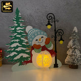 Christmas Snowman - 3D Christmas Lantern File - Cricut File 3 - LightBoxGoodMan