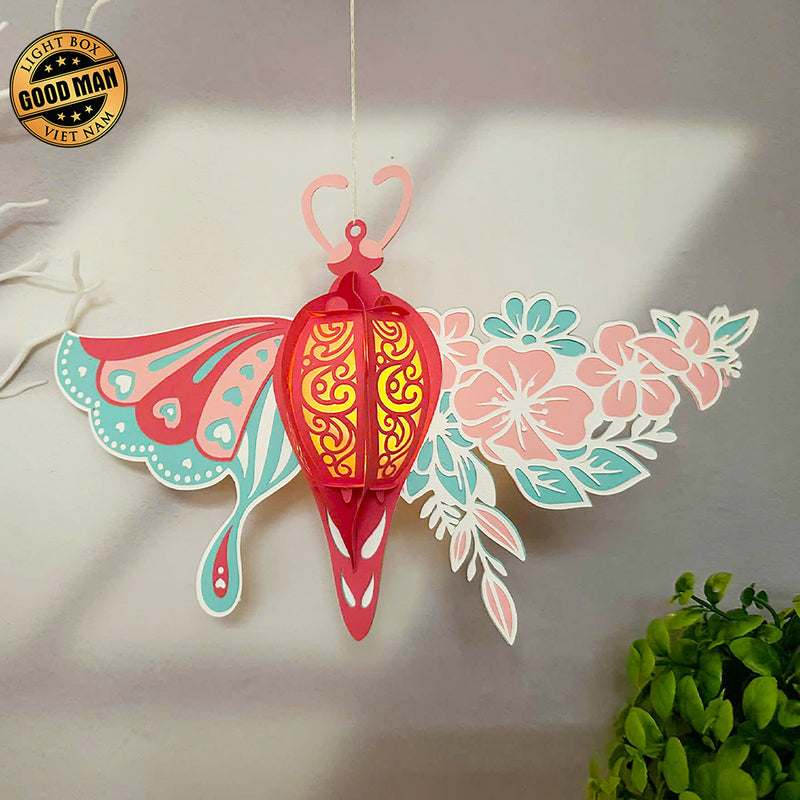 Butterfly Flower 2 - 3D Butterfly Lantern File - Cricut File 1 - LightBoxGoodMan
