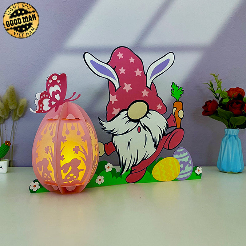 Gnome Easter - Easter Gnome 3D Lantern File - Cricut File 1 - LightBoxGoodMan