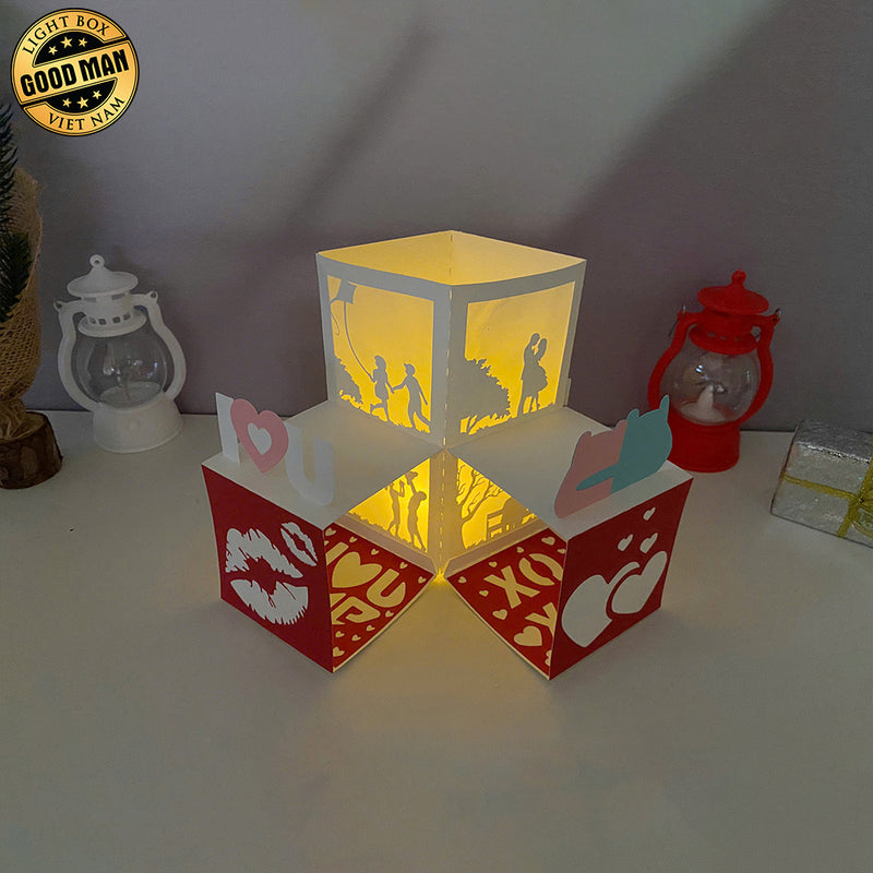 Happy Valentine - 3D Valentine Pop-up Card File - Cricut File 2 - LightBoxGoodMan