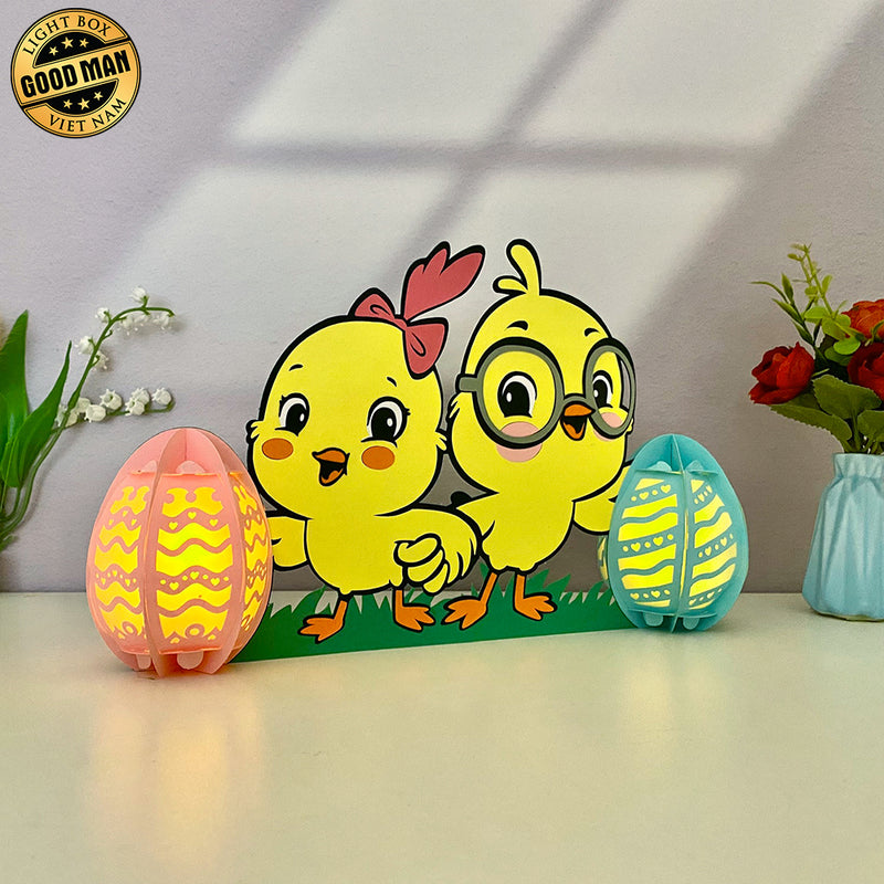 Chicken Easter - Easter Chick 3D Lantern File - Cricut File 2 - LightBoxGoodMan