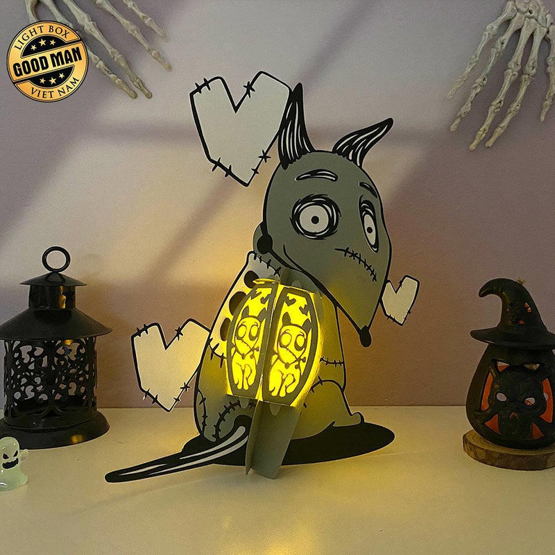 Sparky Frankenstein - Halloween Themed 3D Lantern File - Cricut File 1 - LightBoxGoodMan