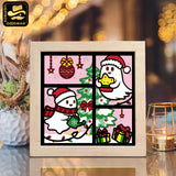 Cute Ghost Christmas – Paper Cut Light Box File - Cricut File - 8x8" - LightBoxGoodMan