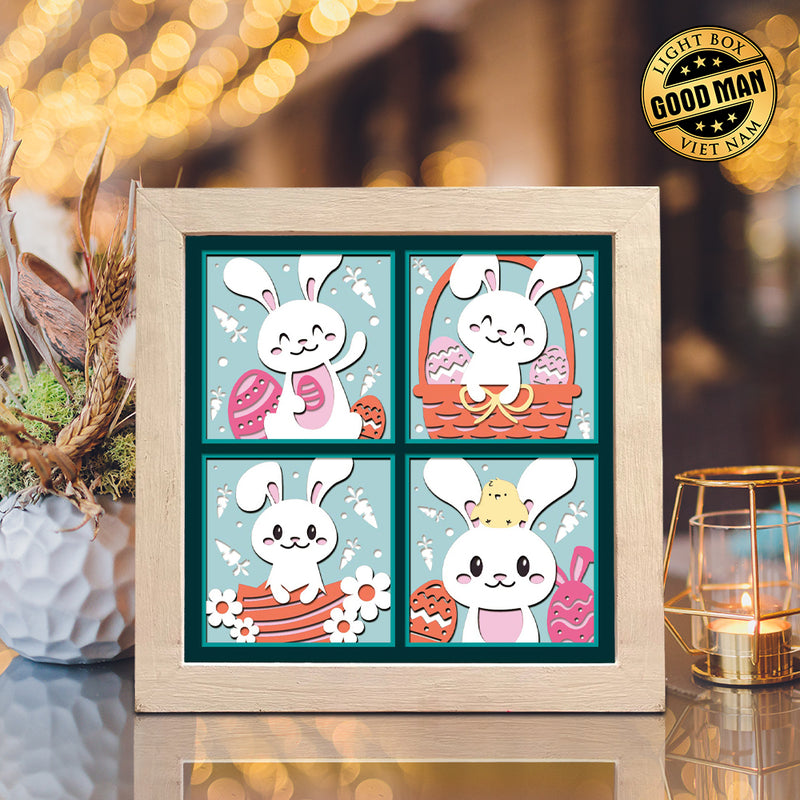 Easter Bunny 4 – Paper Cut Light Box File - Cricut File - 8x8" - LightBoxGoodMan