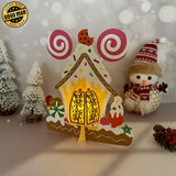 Gingerbread House - 3D Christmas Lantern File - Cricut File 2 - LightBoxGoodMan